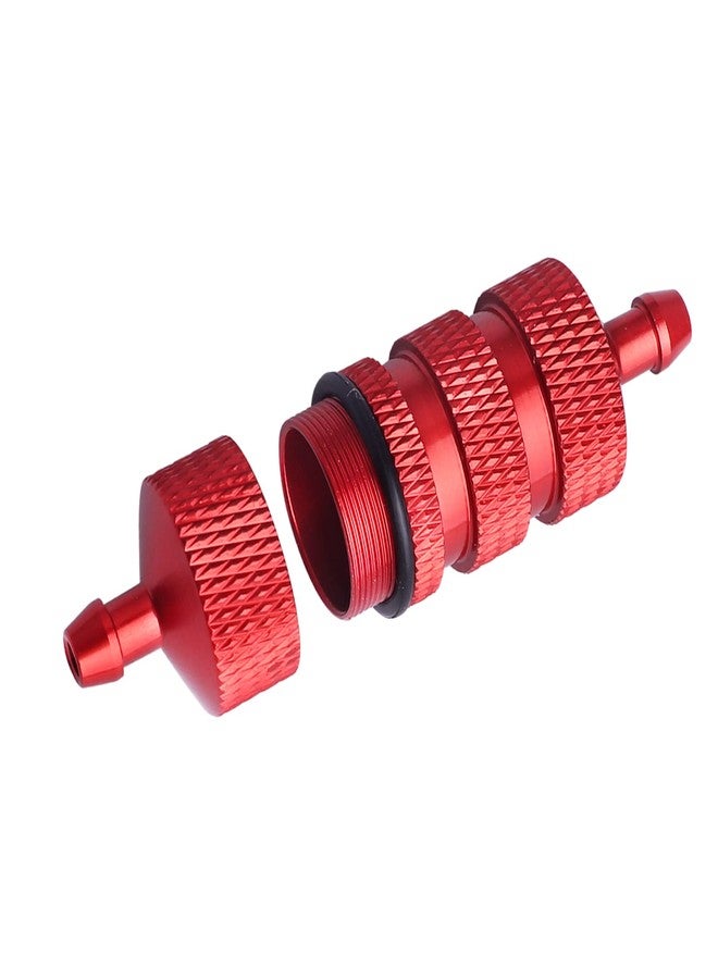 FriHobby Aluminum RC Fuel Filter and Silicone Tubing for Nitro Powered RC Car RC Airplane Models (Red) - Image 2